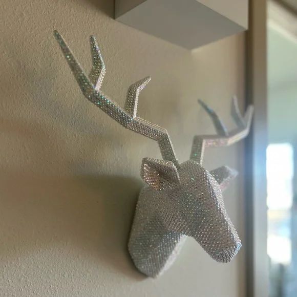 Rhinestone Faux Deer Head Wall Decor - Picture 4 of 4